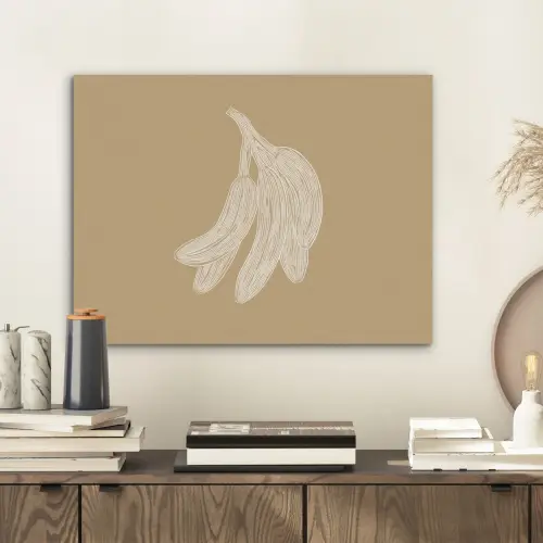 Bananen - Beige - Lijntekening - Minimalistisch PET vilt klein -sfeer1
