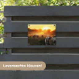 Koeien bij Zonsondergang tuinposter los doek klein -sfeer3