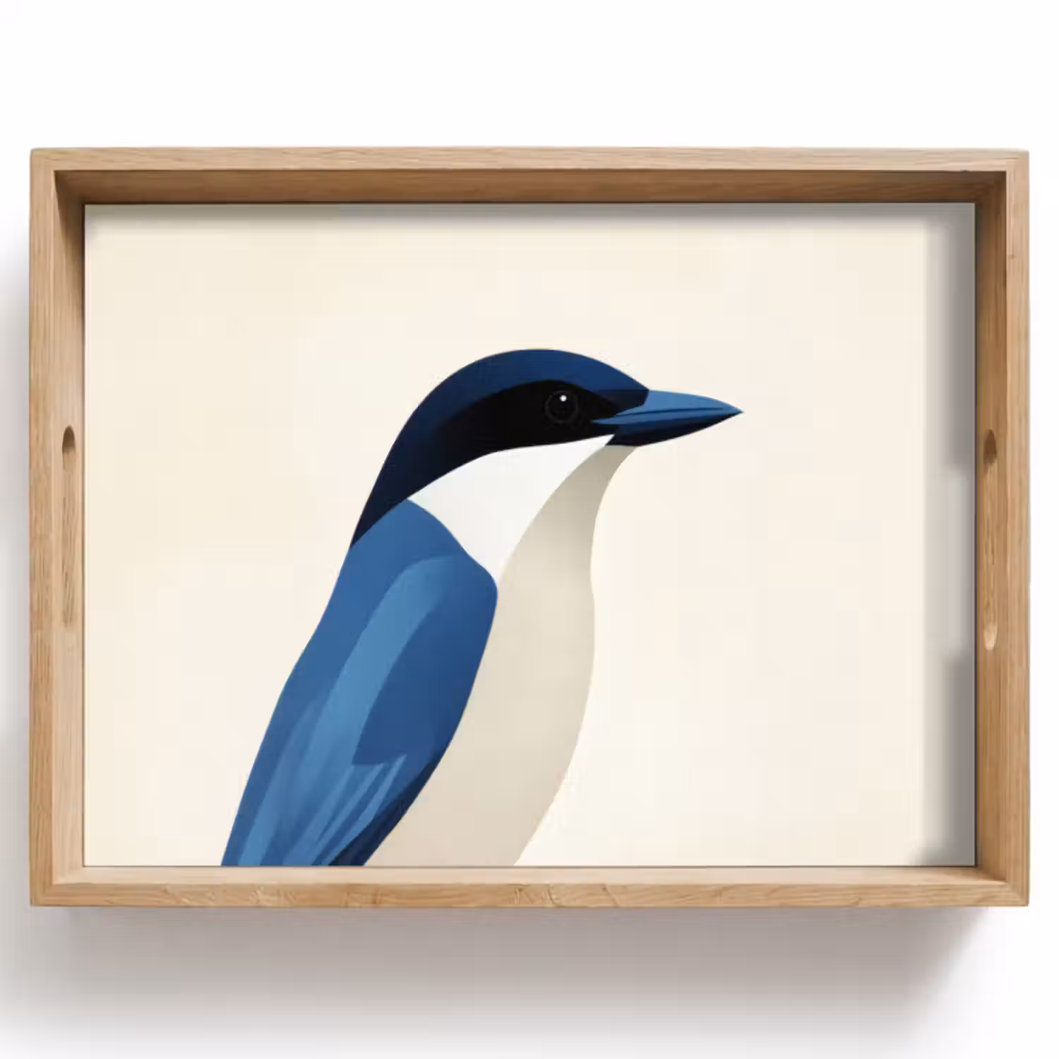 Dienblad - Illustratie - Blauw - Vogel