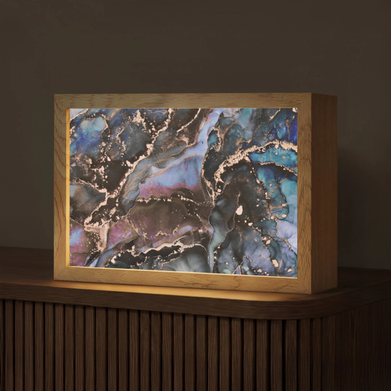 Marmer - Goud - Rosé Light Box met kabel (Tafellamp) klein -z3d_website