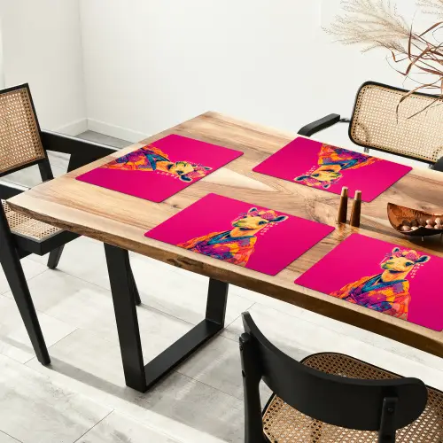 Kameel - Bloemen - Kimono - Waaiers Placemat vinyl groot -zzsfeer4_Kitchenyeah-website