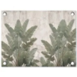 Bananenbladeren - Beton - Groen tuinposter los doek klein -3d