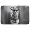 Geit - Telefoon - Toilet - Zwart - Wit Badmat klein -3d