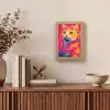 Kat - Kimono - Bloemen - Roze Light Box met kabel (Tafellamp) klein -sfeer2