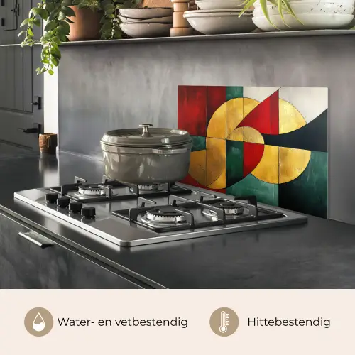 Abstract - Kerst - Goud - Rood - Groen keuken achterwand spatscherm klein -usp_NL