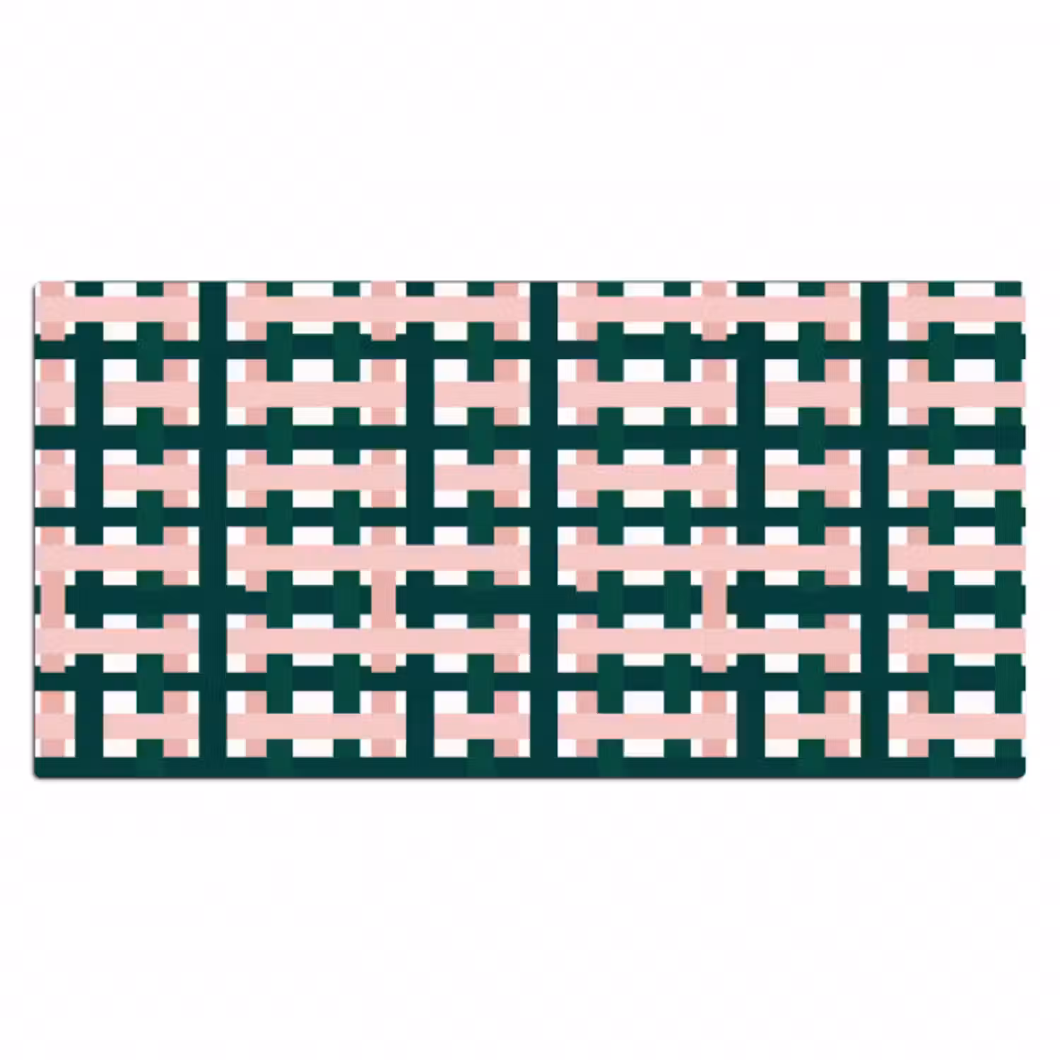 Schreibtischunterlage - Zopfmuster - Grün - Rosa - Grafik
