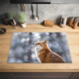 Vos - Sneeuwval - Portret - Winter - Sfeervol Inductie beschermer vinyl 3mm klein -sfeer5