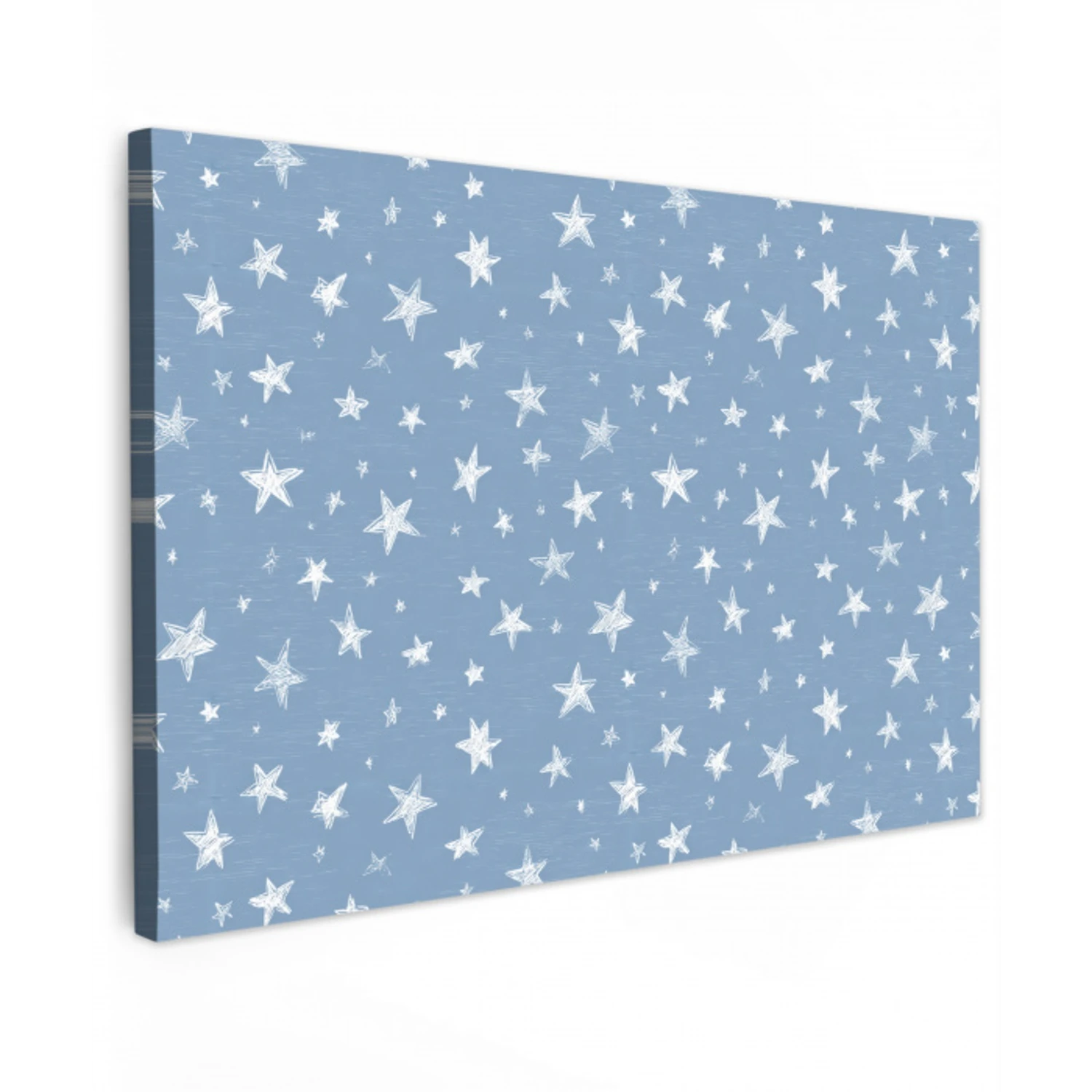 Sterretjes - Patroon - Blauw Tuinposter op houten frame 2 cm dik klein 845 -3d