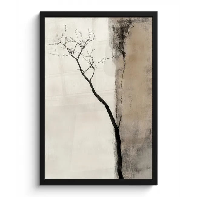 Poster met lijst - Wabi sabi - Plant - Beige
