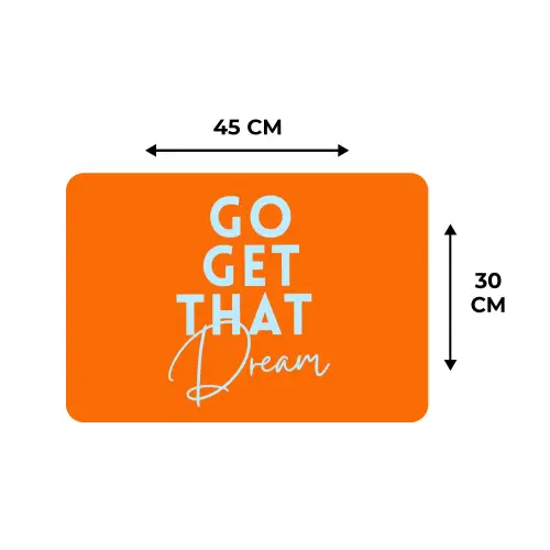 Oranje - Blauw - Go get that dream Placemat vinyl groot -specs