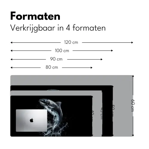 Vis - Koi - Zwart - Water Muismat XXL klein -sfeer5