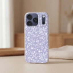 Bloemenpatroon - Paars - Wit - Bloemen Telefoonhoesje iPhone 17 Pro klein -sfeer2