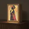 Vrouw - Silhouet - Patronen - Sierlijk Light Box met kabel (Tafellamp) klein -z3d_website