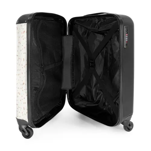 Terracottaspetters op crèmekleur NBS - Handbagage koffer - Kinderen Unisex middel -binnenkant