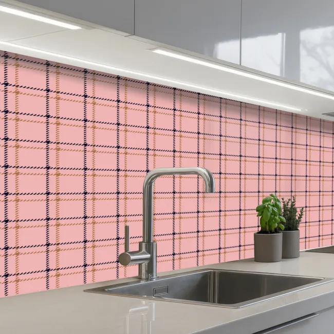 Plaid - Patroon - Gestreept - Roze keuken achterwand 2 middel 871 -3d_schuin