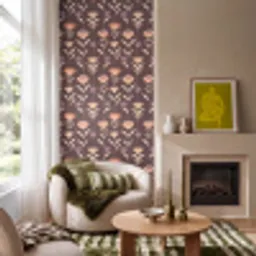Elegant - Retro - Bruin Behang Vlies klein 1076 -sfeer2