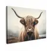 Schotse hooglander - Hoorns - Landschap canvas 2cm klein -z3d