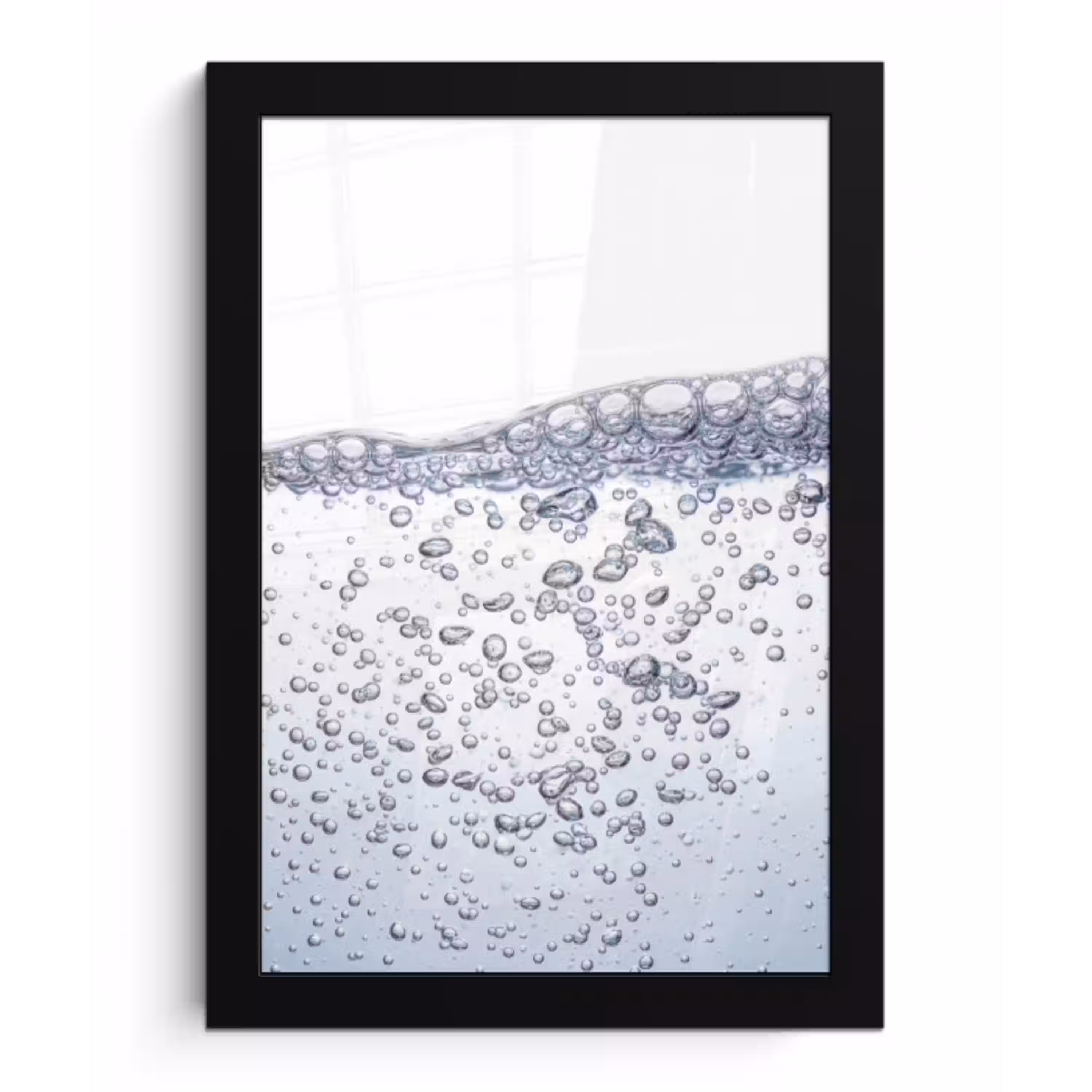 Luchtbellen - Water - Dynamisch fotolijst zwart zonder passe partout klein -3d
