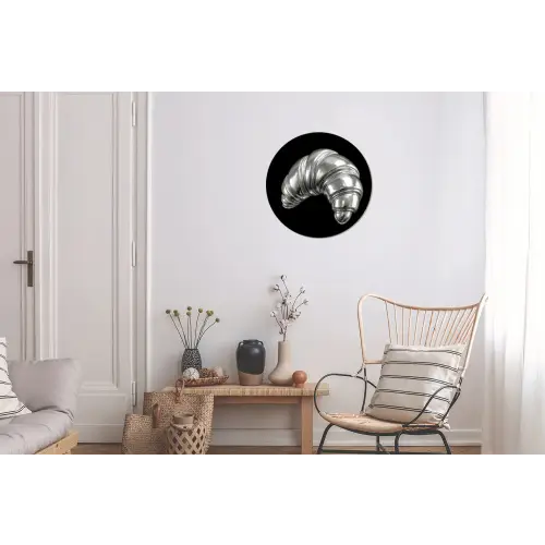 Croissant - Metaal - Zilver Wandcirkel aluminium klein -woonkamer