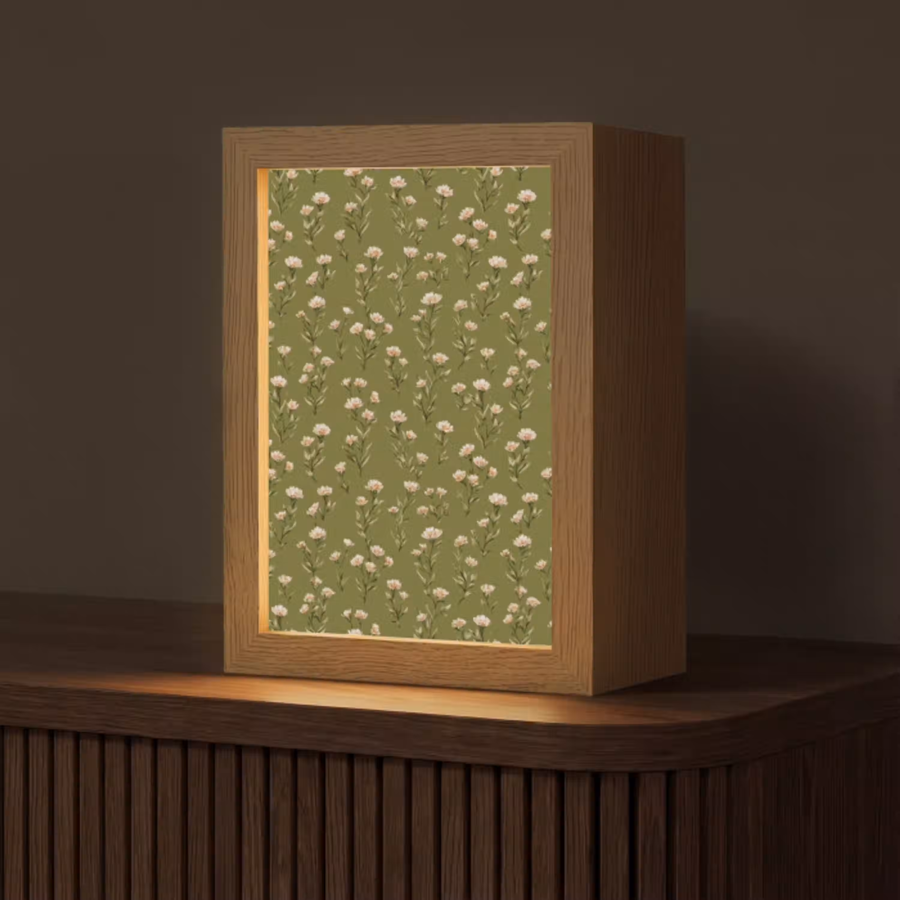 Landelijk - Bloemen -  Groen Light Box met kabel (Tafellamp) klein 925 -z3d_website