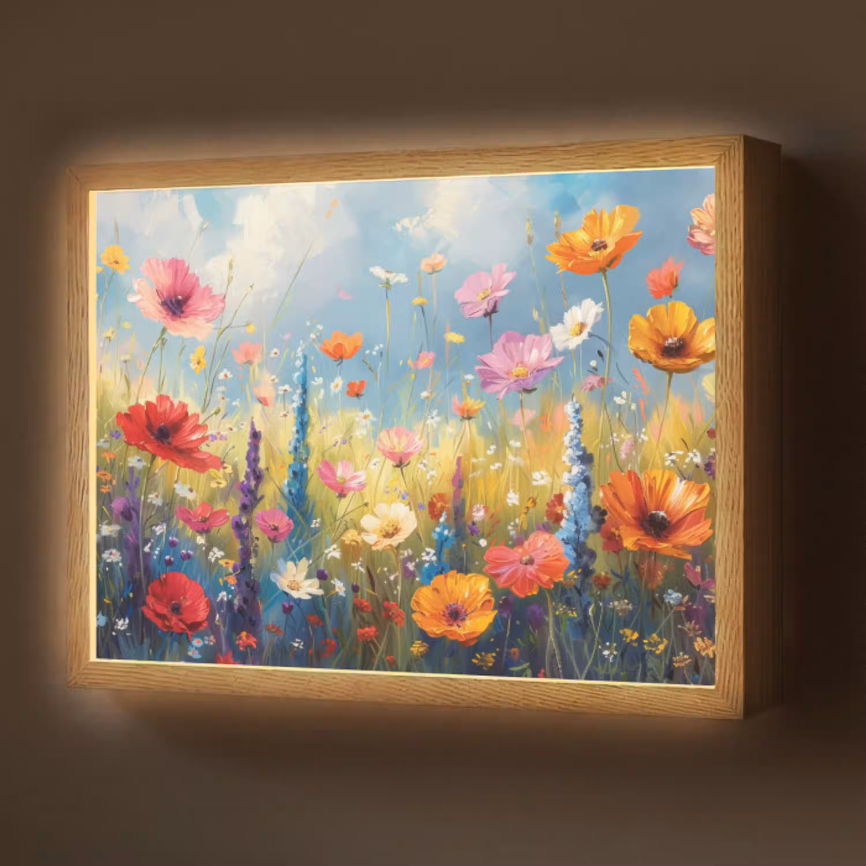 Bloemen - Natuur - Botanisch - Kunst Light Box met batterij (Wandlamp) middel -z3d_website