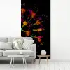 Bloemen - Oranje - Roze - Zwart fotobehang vinyl groot -woonkamer