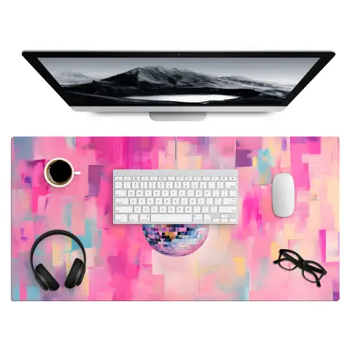 Discobal - Pink - Verf Muismat XXL klein -3d