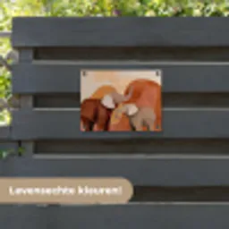 Olifanten - Oranje - Abstract tuinposter los doek klein -sfeer3