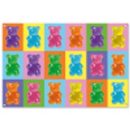 Art- Snoep - Kleurrijk tuinposter los doek groot -3d