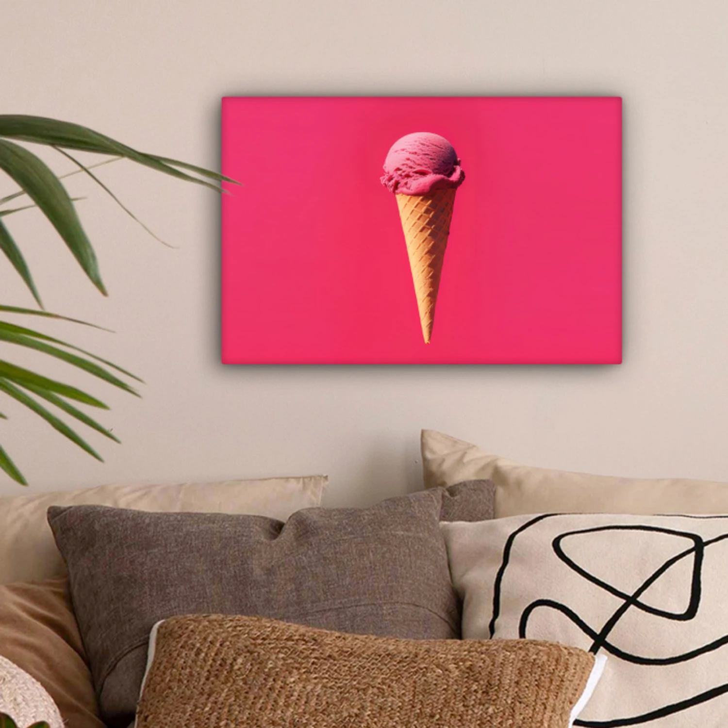 Schepijs - Roze - Hoorntje canvas 2cm klein -sfeer1