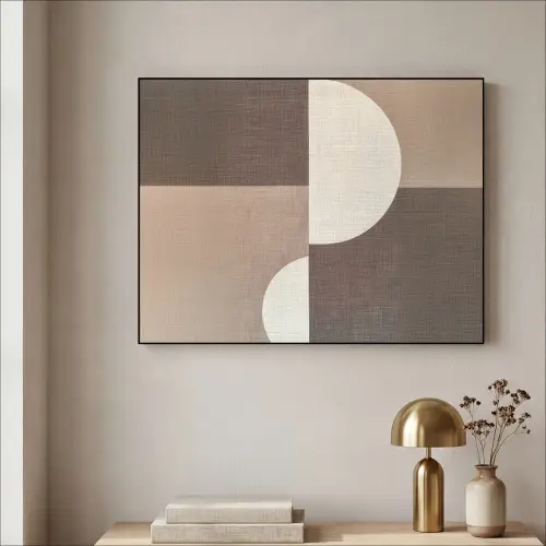 Raster - Halve cirkels - Contrast Textielframe zwart klein -sfeer2