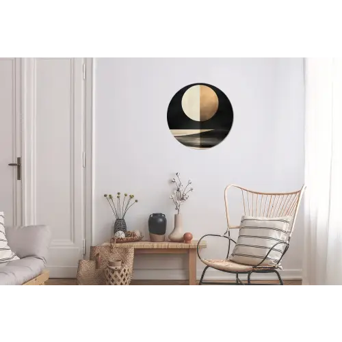 Maan - Cirkel - Goud Wandcirkel aluminium klein -woonkamer
