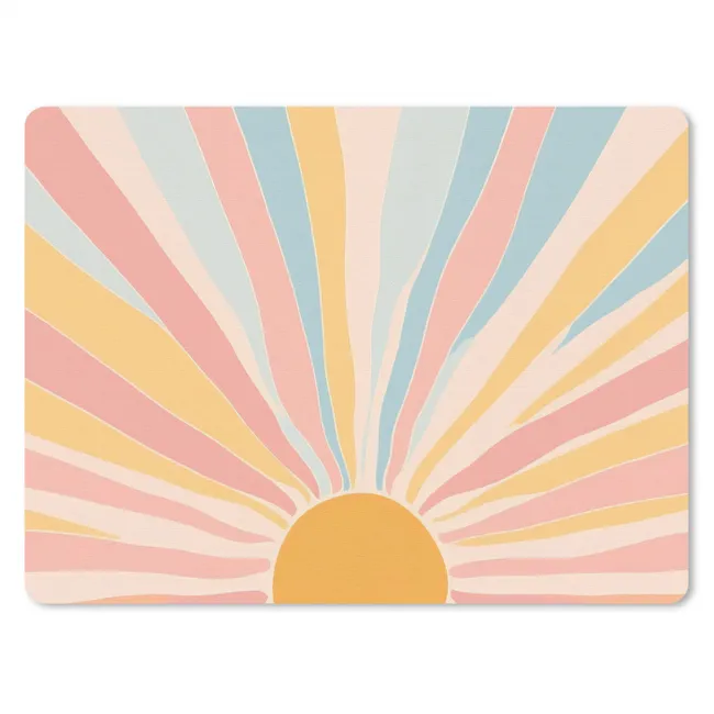 Muismat - Illustratie - Zon - Pastelkleuren