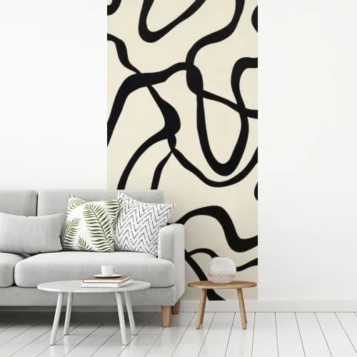 Abstract - Lijnen - Modern - Beige fotobehang vinyl groot -woonkamer
