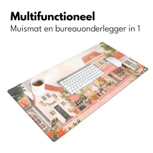Bloemen - Huizen - Dorp Muismat XXL klein -sfeer4