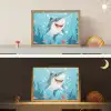 Haai - Vissen - Blauw - Onderwater Light Box met batterij (Wandlamp kind) middel -sfeer3_kind