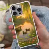 Eenden - Vijver - Bloemen Hoesje iPhone 16 Pro Max met koord klein -sfeer3