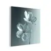 Kristal - Bloemen - Grijs aluminium wit klein -3d