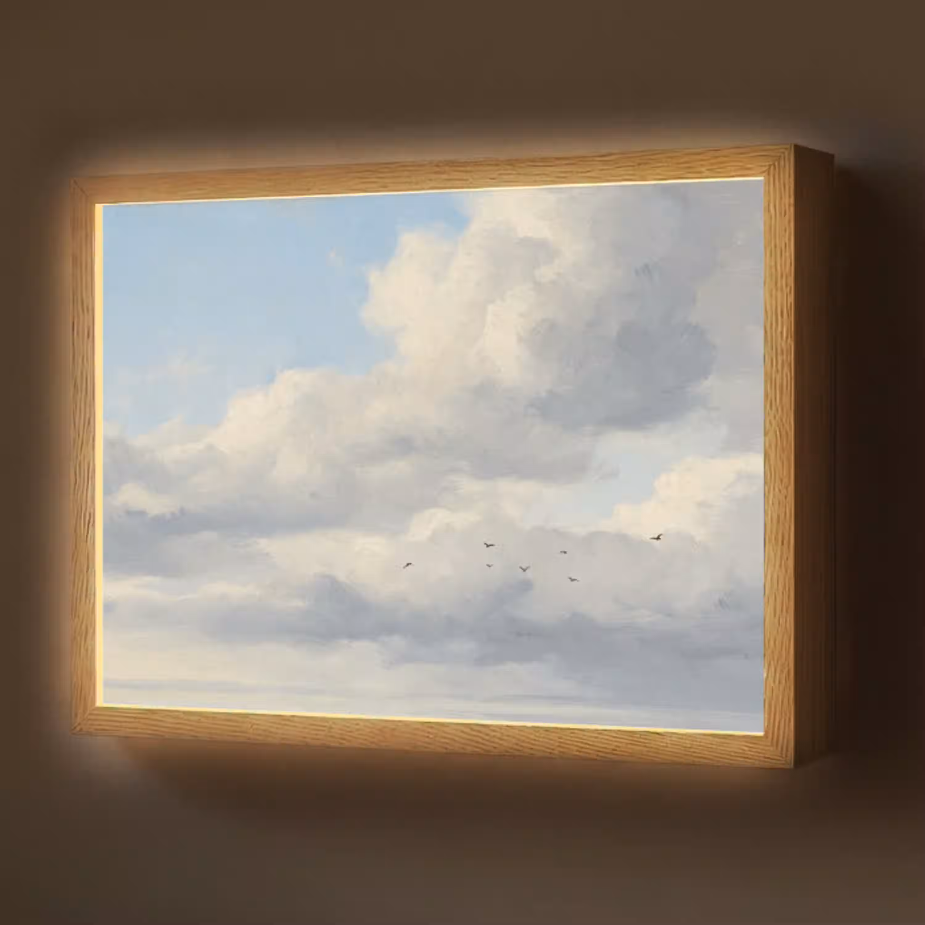 Lucht - Wolken - Natuur - Klassiek - Blauw Light Box met batterij (Wandlamp) middel -z3d_website