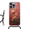 Bloemenboeket - Diepte - Tastbare textuur Hoesje iPhone 16 Pro Max met koord klein -3d