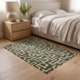 Abstract - Lijnen - Groen Vloerkleed Rechthoek klein 1091 -atmosphere_sfeer3_global