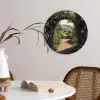 Doorkijk - Landschap - Bloemen - Rozenboog - Natuur Wandcirkel plexiglas klein -sfeer4