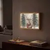 Winter - Bos - Rendier - Donker Light Box met batterij (Wandlamp) middel -sfeer1