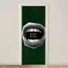 Mond - Groen - Illustratie - BLAH BLAH deurposter klein -3d_beige