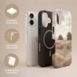 Landschap - Minimalistisch - Beige Toughcase MagSafe Apple iPhone 17 klein -USP_Lagen_DE