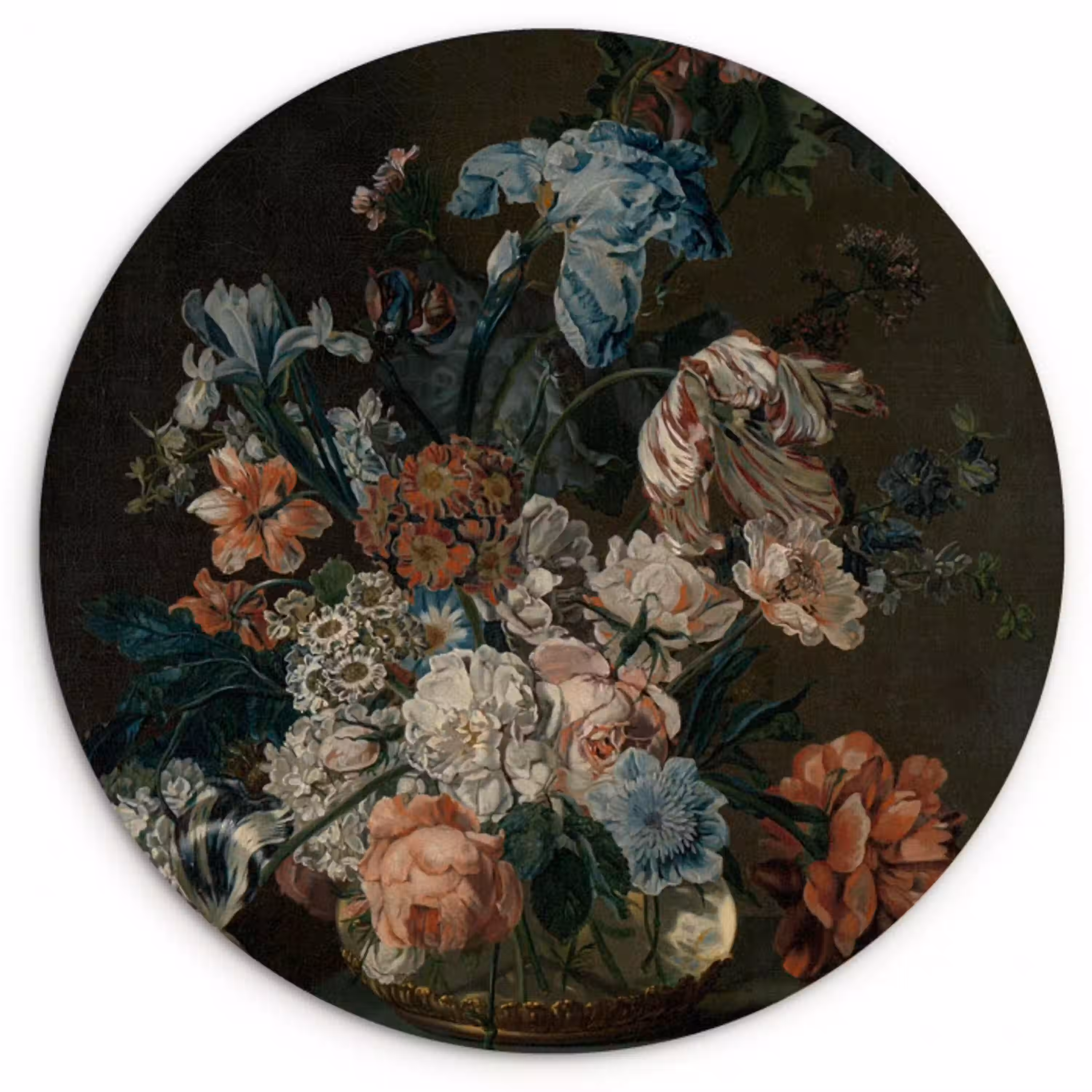 Stilleven met bloemen - Schilderij van Cornelia van der Mijn Wandcirkel kunststof plaat 5mm dik klein -3d