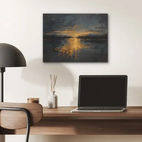 Gouden Reflectie op Water PET vilt klein -sfeer5
