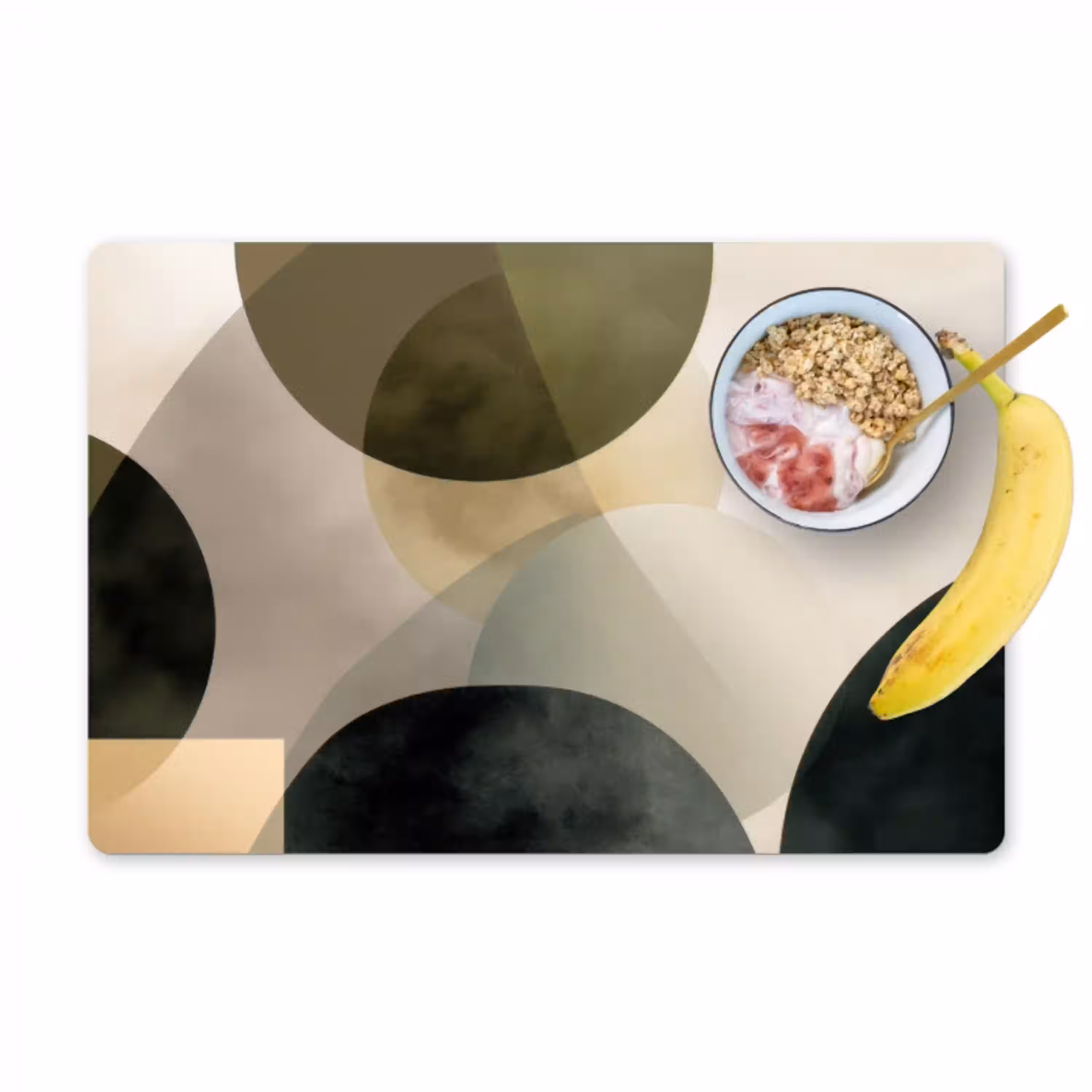 Vlakken - Abstract - Beige - Cirkels Placemat vinyl groot -zzzproduct_Kitchenyeah-website