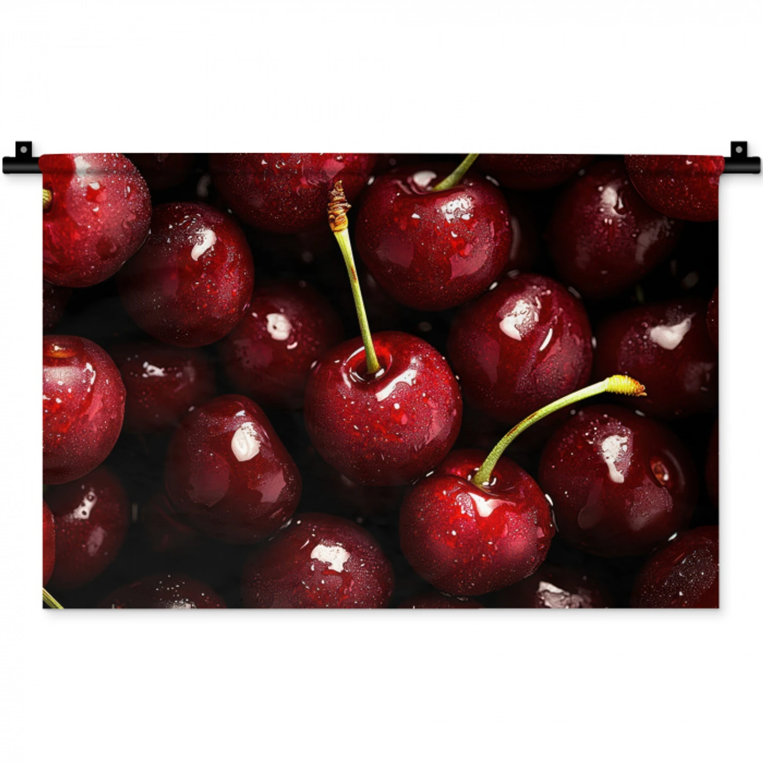Rood - Fruit - Kersen Wandkleed katoen klein -zz3d