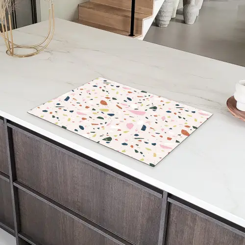 Terrazzo - Patroon - Kleurrijk Inductie beschermer vinyl 3mm klein 276 -sfeer8